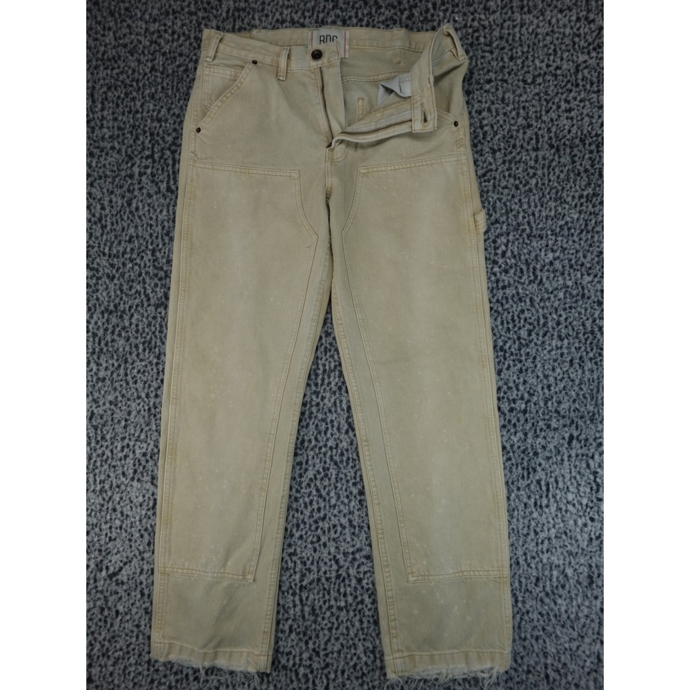 BDG Carpenter Pants Mens 30x32 Tan Good Double Knee Raw Hem Workwear Utility